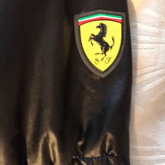 Ferrari bomber jacket puma black shiny crest on sleeve  EUC - Picture 2 of 11